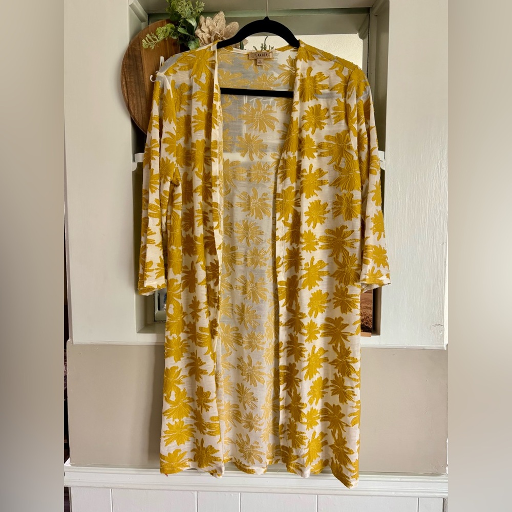 DONATED ITEM - NWOT - Yellow Floral Kimono Cardigan